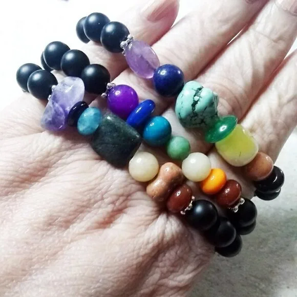 Chakra Bracelet w. Semi-Precious Stones! Meditation Reiki Yoga Energy Chi Flow - Picture 10 of 11